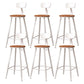 Contemporary Dining Stools Metal Low Back Bar Stools with Footrest White 6 Piece Set Clearhalo 'Bar Furniture' 'Bar Stools' 'bar_stools' 'furn' 'furn_bar_stools' 'Furniture' 'Kitchen & Dining Furniture' 7041135