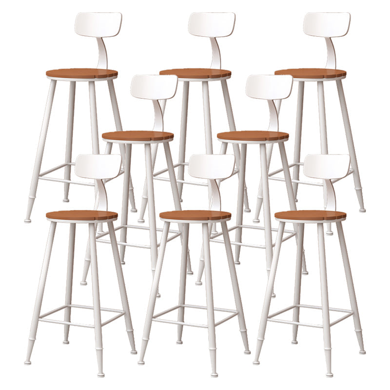 Contemporary Dining Stools Metal Low Back Bar Stools with Footrest White 8 Piece Set Clearhalo 'Bar Furniture' 'Bar Stools' 'bar_stools' 'furn' 'furn_bar_stools' 'Furniture' 'Kitchen & Dining Furniture' 7041136