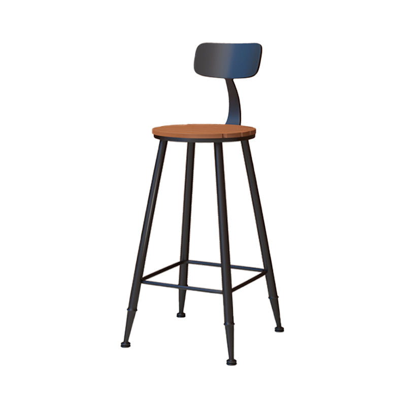 Contemporary Dining Stools Metal Low Back Bar Stools with Footrest Brown 1 Piece Clearhalo 'Bar Furniture' 'Bar Stools' 'bar_stools' 'furn' 'furn_bar_stools' 'Furniture' 'Kitchen & Dining Furniture' 7041137