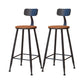 Contemporary Dining Stools Metal Low Back Bar Stools with Footrest Brown 2 Piece Set Clearhalo 'Bar Furniture' 'Bar Stools' 'bar_stools' 'furn' 'furn_bar_stools' 'Furniture' 'Kitchen & Dining Furniture' 7041138