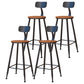 Contemporary Dining Stools Metal Low Back Bar Stools with Footrest Brown 4 Piece Set Clearhalo 'Bar Furniture' 'Bar Stools' 'bar_stools' 'furn' 'furn_bar_stools' 'Furniture' 'Kitchen & Dining Furniture' 7041139