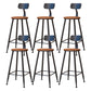Contemporary Dining Stools Metal Low Back Bar Stools with Footrest Brown 6 Piece Set Clearhalo 'Bar Furniture' 'Bar Stools' 'bar_stools' 'furn' 'furn_bar_stools' 'Furniture' 'Kitchen & Dining Furniture' 7041140