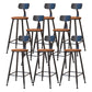 Contemporary Dining Stools Metal Low Back Bar Stools with Footrest Brown 8 Piece Set Clearhalo 'Bar Furniture' 'Bar Stools' 'bar_stools' 'furn' 'furn_bar_stools' 'Furniture' 'Kitchen & Dining Furniture' 7041141