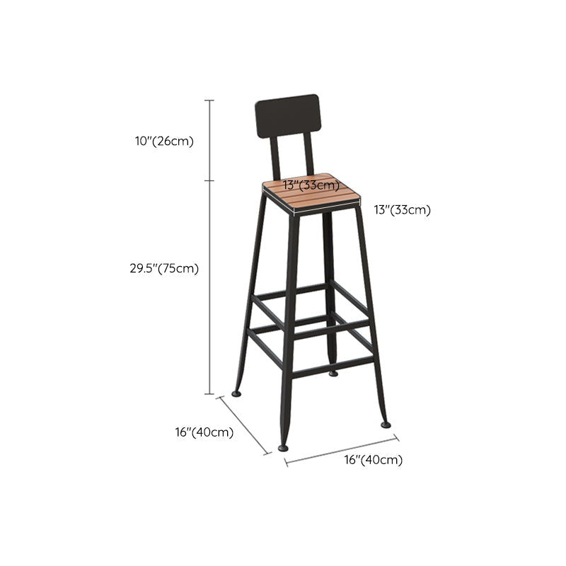 Contemporary Dining Stools Metal Low Back Bar Stools with Footrest Clearhalo 'Bar Furniture' 'Bar Stools' 'bar_stools' 'furn' 'furn_bar_stools' 'Furniture' 'Kitchen & Dining Furniture' 7041142