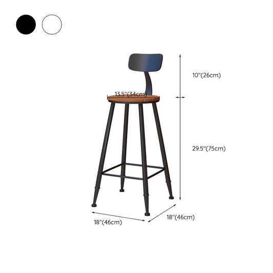 Contemporary Dining Stools Metal Low Back Bar Stools with Footrest Clearhalo 'Bar Furniture' 'Bar Stools' 'bar_stools' 'furn' 'furn_bar_stools' 'Furniture' 'Kitchen & Dining Furniture' 7041143