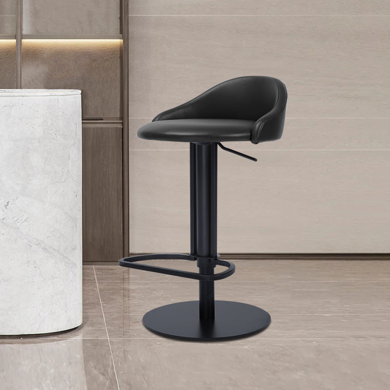 Faux Leather Barstools Adjustable Height Swivel Barstools with Footrest