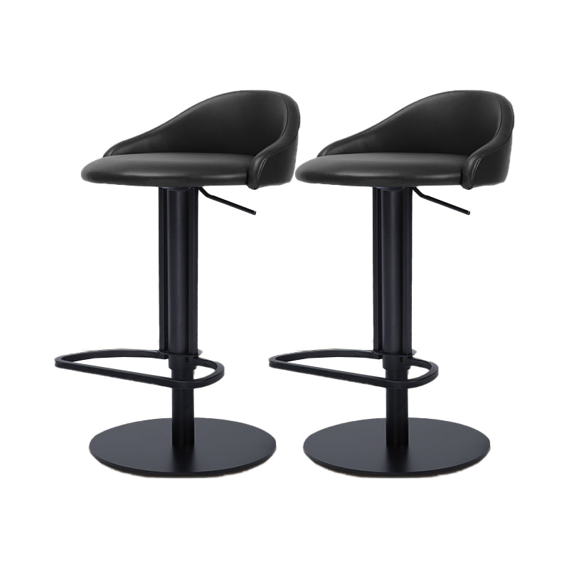 Faux Leather Barstools Adjustable Height Swivel Barstools with Footrest
