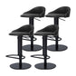 Faux Leather Barstools Adjustable Height Swivel Barstools with Footrest
