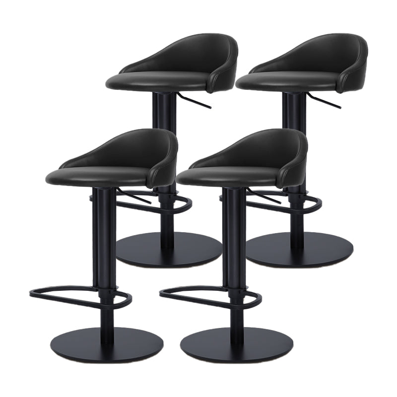 Faux Leather Barstools Adjustable Height Swivel Barstools with Footrest