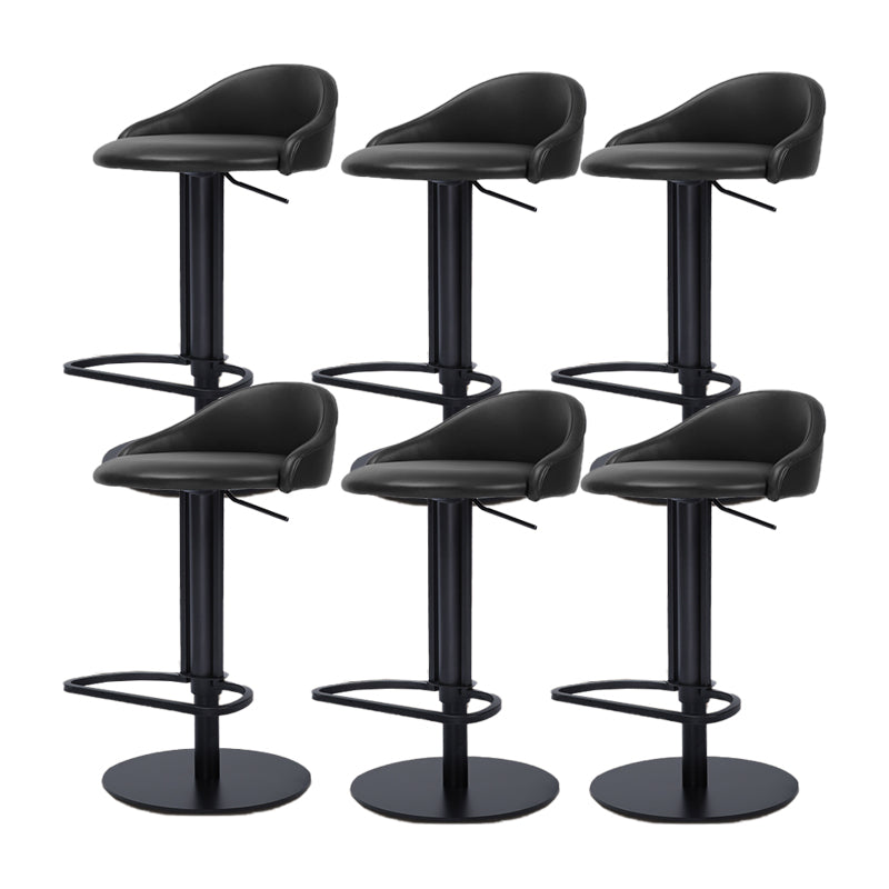 Faux Leather Barstools Adjustable Height Swivel Barstools with Footrest