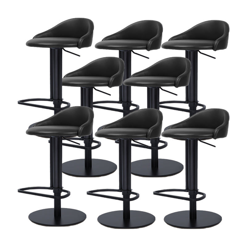 Faux Leather Barstools Adjustable Height Swivel Barstools with Footrest