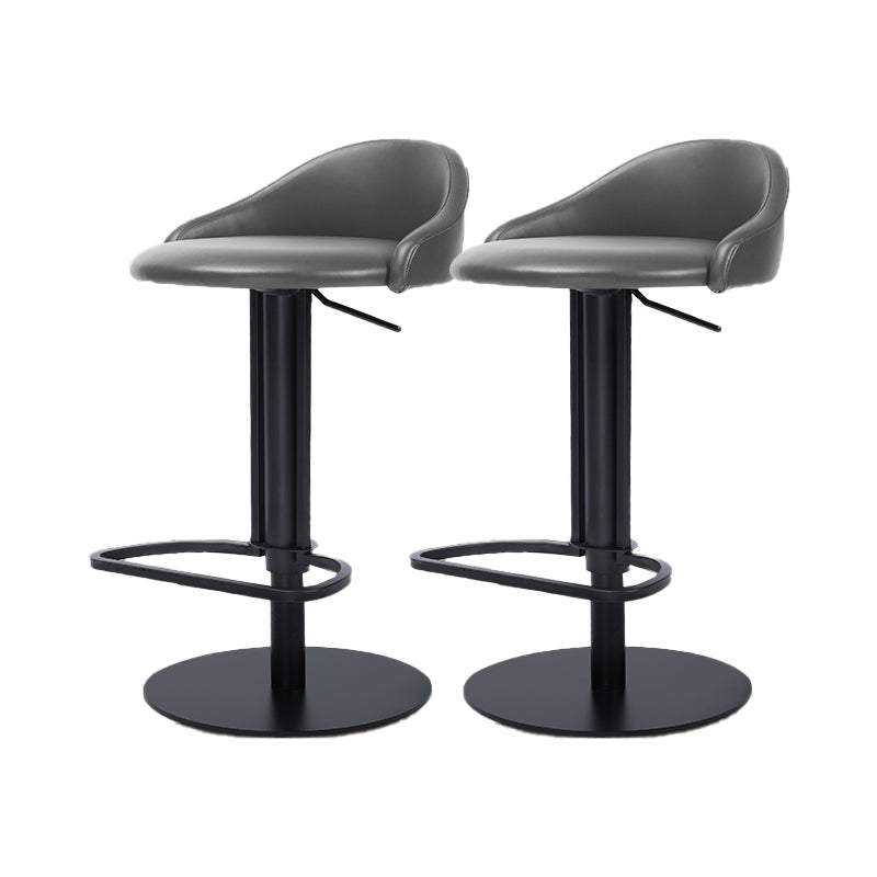 Faux Leather Barstools Adjustable Height Swivel Barstools with Footrest