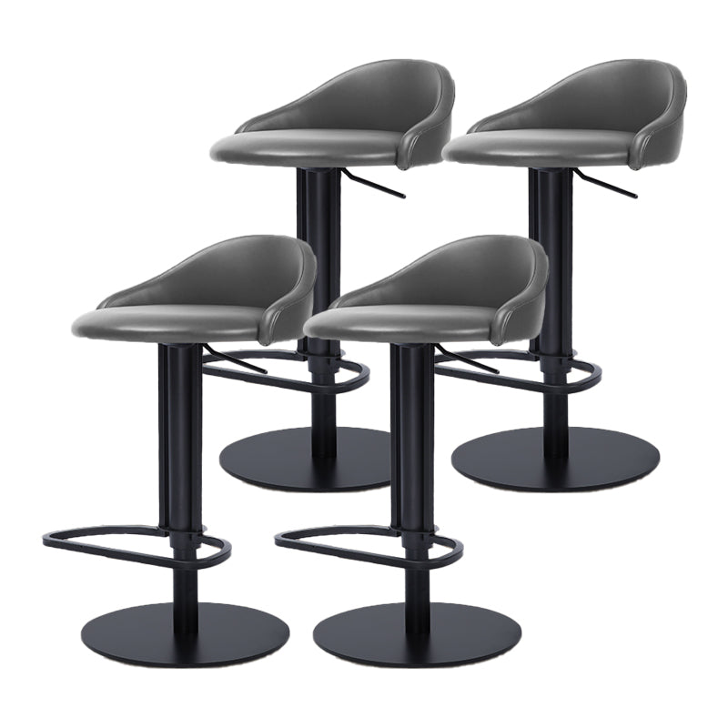 Faux Leather Barstools Adjustable Height Swivel Barstools with Footrest