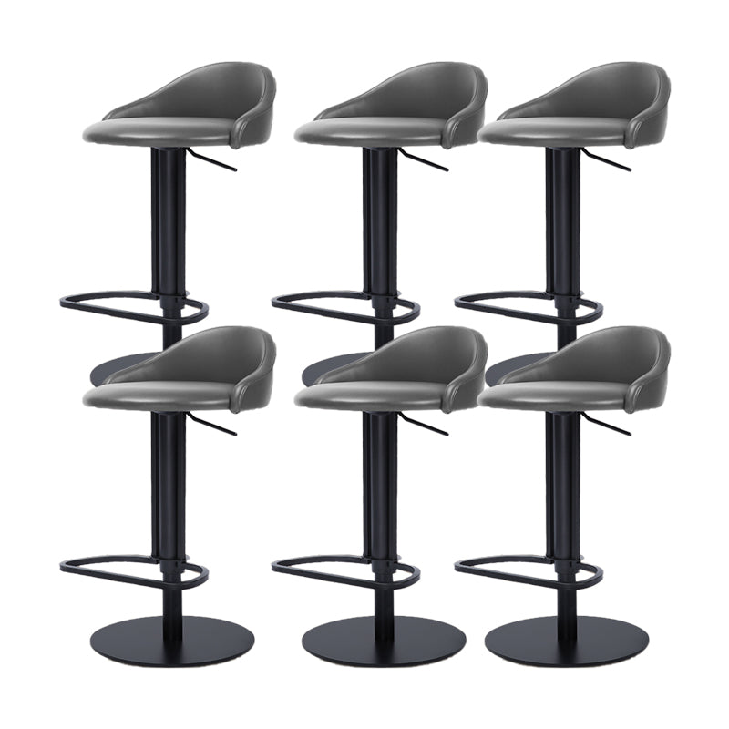 Faux Leather Barstools Adjustable Height Swivel Barstools with Footrest