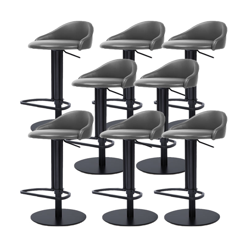 Faux Leather Barstools Adjustable Height Swivel Barstools with Footrest