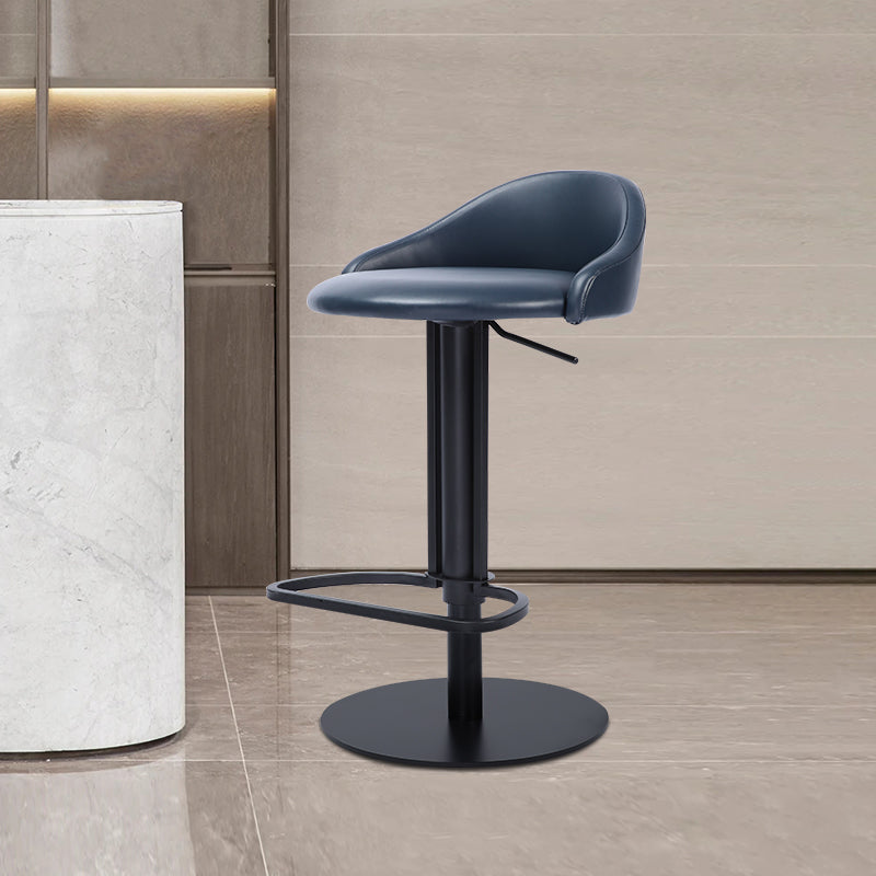 Faux Leather Barstools Adjustable Height Swivel Barstools with Footrest