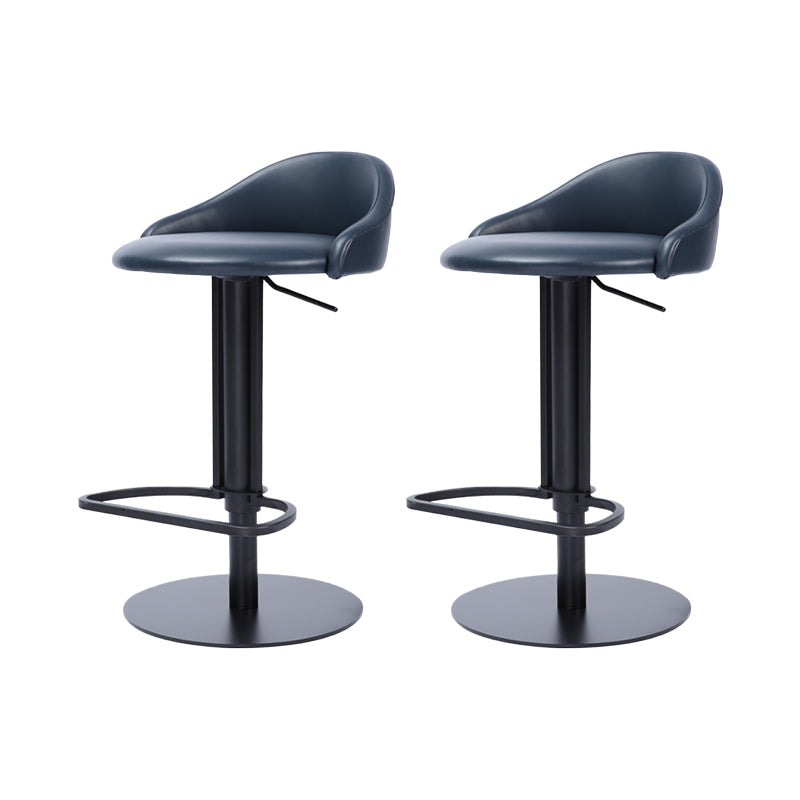 Faux Leather Barstools Adjustable Height Swivel Barstools with Footrest