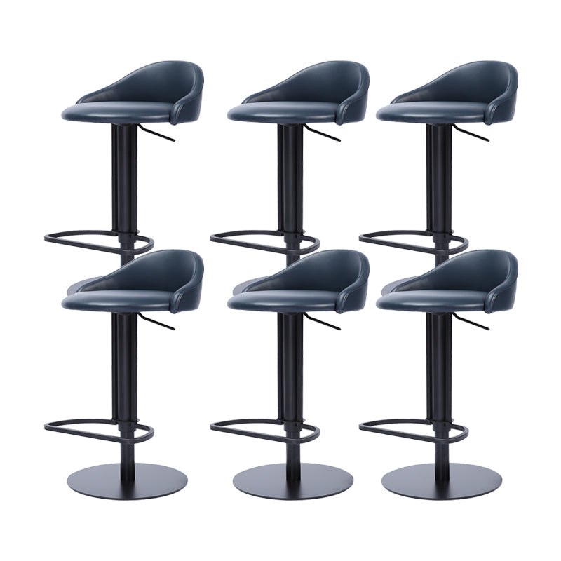 Faux Leather Barstools Adjustable Height Swivel Barstools with Footrest