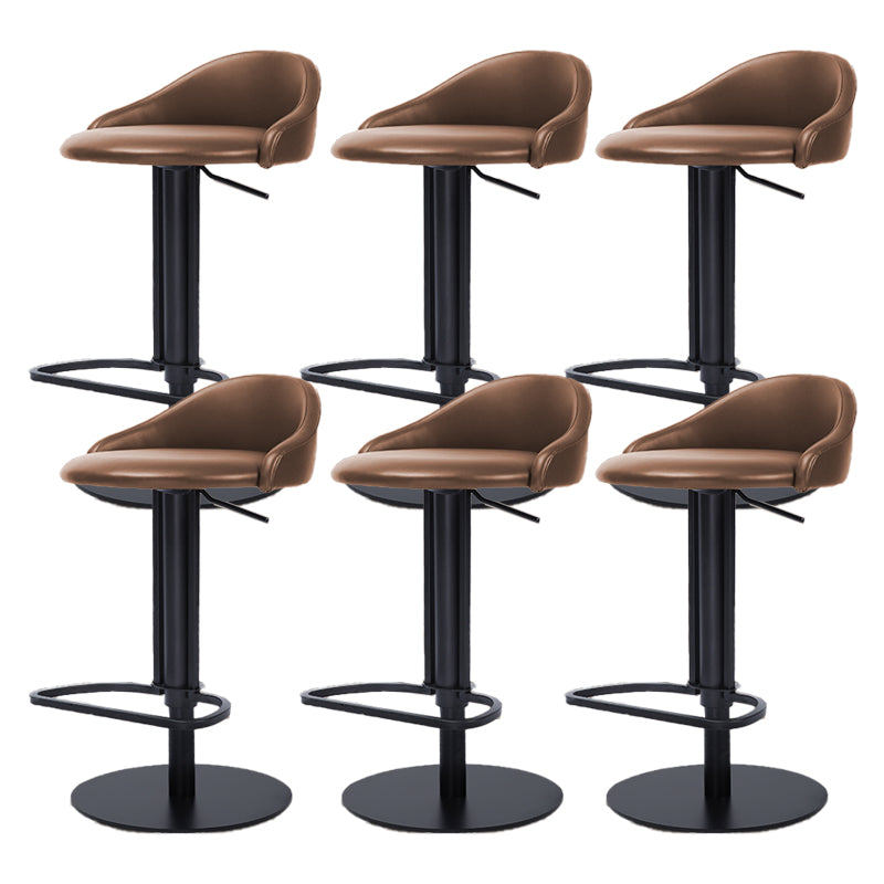 Faux Leather Barstools Adjustable Height Swivel Barstools with Footrest