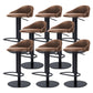Faux Leather Barstools Adjustable Height Swivel Barstools with Footrest