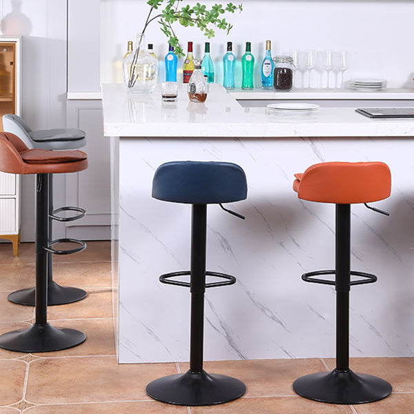 Upholstered Bar Stools Swivel Adjustable Height Patio Bar Stool with Black Base Clearhalo 'Bar Furniture' 'Bar Stools' 'bar_stools' 'furn' 'furn_bar_stools' 'Furniture' 'Kitchen & Dining Furniture' 7041173