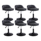 Upholstered Bar Stools Swivel Adjustable Height Patio Bar Stool with Black Base Black 6 Piece Set Short Stool(18"H) Clearhalo 'Bar Furniture' 'Bar Stools' 'bar_stools' 'furn' 'furn_bar_stools' 'Furniture' 'Kitchen & Dining Furniture' 7041177