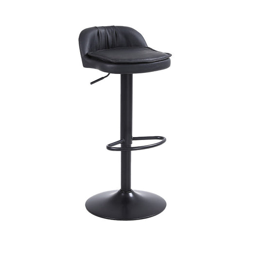 Upholstered Bar Stools Swivel Adjustable Height Patio Bar Stool with Black Base Clearhalo 'Bar Furniture' 'Bar Stools' 'bar_stools' 'furn' 'furn_bar_stools' 'Furniture' 'Kitchen & Dining Furniture' 7041179