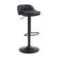 Upholstered Bar Stools Swivel Adjustable Height Patio Bar Stool with Black Base Black 1 Piece Bar Stool(30"H) Clearhalo 'Bar Furniture' 'Bar Stools' 'bar_stools' 'furn' 'furn_bar_stools' 'Furniture' 'Kitchen & Dining Furniture' 7041180