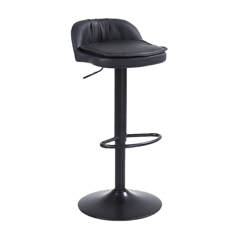 Upholstered Bar Stools Swivel Adjustable Height Patio Bar Stool with Black Base Black 1 Piece Bar Stool(30"H) Clearhalo 'Bar Furniture' 'Bar Stools' 'bar_stools' 'furn' 'furn_bar_stools' 'Furniture' 'Kitchen & Dining Furniture' 7041180