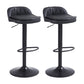 Upholstered Bar Stools Swivel Adjustable Height Patio Bar Stool with Black Base Black 2 Piece Set Bar Stool(30"H) Clearhalo 'Bar Furniture' 'Bar Stools' 'bar_stools' 'furn' 'furn_bar_stools' 'Furniture' 'Kitchen & Dining Furniture' 7041181