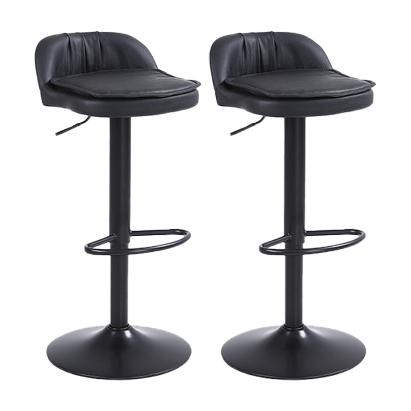 Upholstered Bar Stools Swivel Adjustable Height Patio Bar Stool with Black Base Black 2 Piece Set Bar Stool(30"H) Clearhalo 'Bar Furniture' 'Bar Stools' 'bar_stools' 'furn' 'furn_bar_stools' 'Furniture' 'Kitchen & Dining Furniture' 7041181