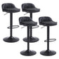 Upholstered Bar Stools Swivel Adjustable Height Patio Bar Stool with Black Base Black 4 Piece Set Bar Stool(30"H) Clearhalo 'Bar Furniture' 'Bar Stools' 'bar_stools' 'furn' 'furn_bar_stools' 'Furniture' 'Kitchen & Dining Furniture' 7041182
