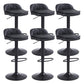 Upholstered Bar Stools Swivel Adjustable Height Patio Bar Stool with Black Base Black 6 Piece Set Bar Stool(30"H) Clearhalo 'Bar Furniture' 'Bar Stools' 'bar_stools' 'furn' 'furn_bar_stools' 'Furniture' 'Kitchen & Dining Furniture' 7041183
