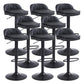 Upholstered Bar Stools Swivel Adjustable Height Patio Bar Stool with Black Base Black 8 Piece Set Bar Stool(30"H) Clearhalo 'Bar Furniture' 'Bar Stools' 'bar_stools' 'furn' 'furn_bar_stools' 'Furniture' 'Kitchen & Dining Furniture' 7041184
