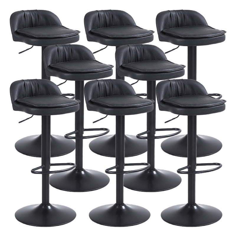 Upholstered Bar Stools Swivel Adjustable Height Patio Bar Stool with Black Base Black 8 Piece Set Bar Stool(30"H) Clearhalo 'Bar Furniture' 'Bar Stools' 'bar_stools' 'furn' 'furn_bar_stools' 'Furniture' 'Kitchen & Dining Furniture' 7041184