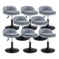 Upholstered Bar Stools Swivel Adjustable Height Patio Bar Stool with Black Base Grey 8 Piece Set Short Stool(18"H) Clearhalo 'Bar Furniture' 'Bar Stools' 'bar_stools' 'furn' 'furn_bar_stools' 'Furniture' 'Kitchen & Dining Furniture' 7041189