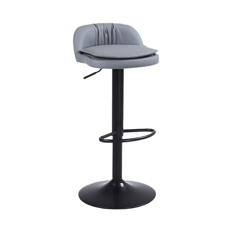 Upholstered Bar Stools Swivel Adjustable Height Patio Bar Stool with Black Base Grey 1 Piece Bar Stool(30"H) Clearhalo 'Bar Furniture' 'Bar Stools' 'bar_stools' 'furn' 'furn_bar_stools' 'Furniture' 'Kitchen & Dining Furniture' 7041190