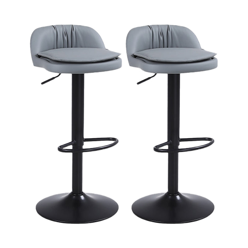Upholstered Bar Stools Swivel Adjustable Height Patio Bar Stool with Black Base Grey 2 Piece Set Bar Stool(30"H) Clearhalo 'Bar Furniture' 'Bar Stools' 'bar_stools' 'furn' 'furn_bar_stools' 'Furniture' 'Kitchen & Dining Furniture' 7041191
