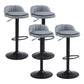 Upholstered Bar Stools Swivel Adjustable Height Patio Bar Stool with Black Base Grey 4 Piece Set Bar Stool(30"H) Clearhalo 'Bar Furniture' 'Bar Stools' 'bar_stools' 'furn' 'furn_bar_stools' 'Furniture' 'Kitchen & Dining Furniture' 7041192