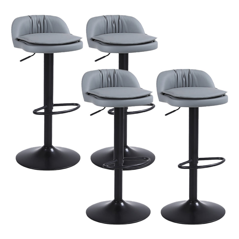 Upholstered Bar Stools Swivel Adjustable Height Patio Bar Stool with Black Base Grey 4 Piece Set Bar Stool(30"H) Clearhalo 'Bar Furniture' 'Bar Stools' 'bar_stools' 'furn' 'furn_bar_stools' 'Furniture' 'Kitchen & Dining Furniture' 7041192