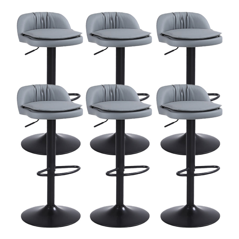 Upholstered Bar Stools Swivel Adjustable Height Patio Bar Stool with Black Base Grey 6 Piece Set Bar Stool(30"H) Clearhalo 'Bar Furniture' 'Bar Stools' 'bar_stools' 'furn' 'furn_bar_stools' 'Furniture' 'Kitchen & Dining Furniture' 7041193