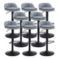 Upholstered Bar Stools Swivel Adjustable Height Patio Bar Stool with Black Base Grey 8 Piece Set Bar Stool(30"H) Clearhalo 'Bar Furniture' 'Bar Stools' 'bar_stools' 'furn' 'furn_bar_stools' 'Furniture' 'Kitchen & Dining Furniture' 7041194