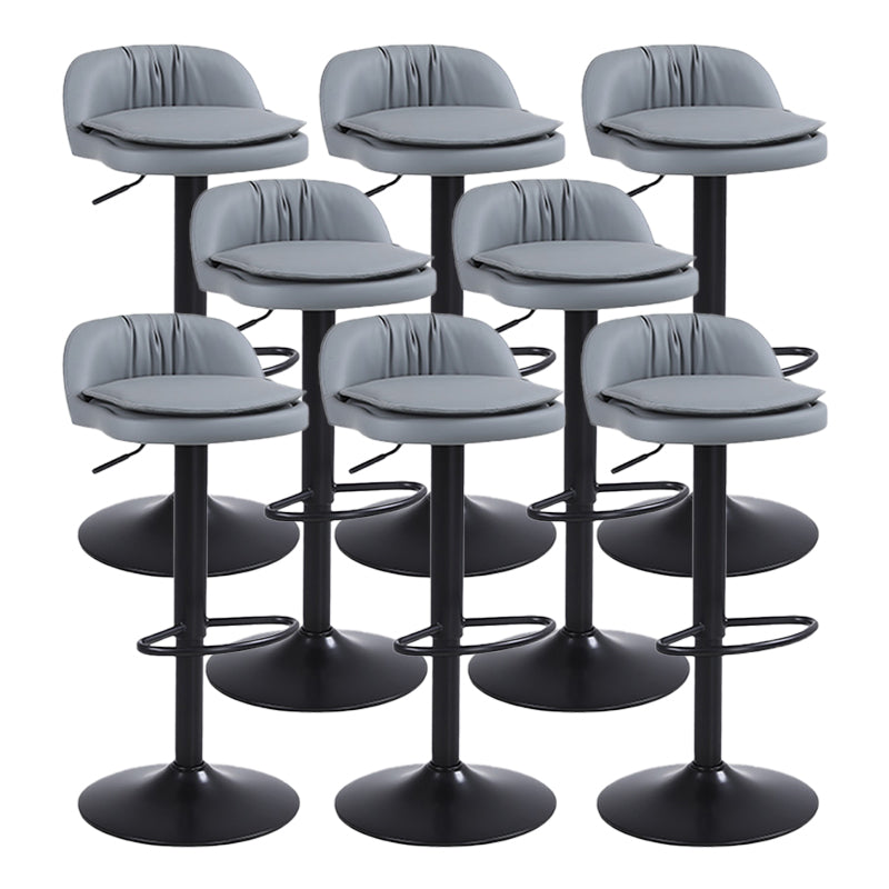 Upholstered Bar Stools Swivel Adjustable Height Patio Bar Stool with Black Base Grey 8 Piece Set Bar Stool(30"H) Clearhalo 'Bar Furniture' 'Bar Stools' 'bar_stools' 'furn' 'furn_bar_stools' 'Furniture' 'Kitchen & Dining Furniture' 7041194
