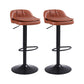 Upholstered Bar Stools Swivel Adjustable Height Patio Bar Stool with Black Base Brown 2 Piece Set Bar Stool(30"H) Clearhalo 'Bar Furniture' 'Bar Stools' 'bar_stools' 'furn' 'furn_bar_stools' 'Furniture' 'Kitchen & Dining Furniture' 7041201
