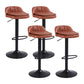Upholstered Bar Stools Swivel Adjustable Height Patio Bar Stool with Black Base Brown 4 Piece Set Bar Stool(30"H) Clearhalo 'Bar Furniture' 'Bar Stools' 'bar_stools' 'furn' 'furn_bar_stools' 'Furniture' 'Kitchen & Dining Furniture' 7041202