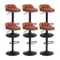 Upholstered Bar Stools Swivel Adjustable Height Patio Bar Stool with Black Base Brown 6 Piece Set Bar Stool(30"H) Clearhalo 'Bar Furniture' 'Bar Stools' 'bar_stools' 'furn' 'furn_bar_stools' 'Furniture' 'Kitchen & Dining Furniture' 7041203