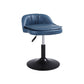 Upholstered Bar Stools Swivel Adjustable Height Patio Bar Stool with Black Base Blue 1 Piece Short Stool(18"H) Clearhalo 'Bar Furniture' 'Bar Stools' 'bar_stools' 'furn' 'furn_bar_stools' 'Furniture' 'Kitchen & Dining Furniture' 7041205