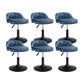 Upholstered Bar Stools Swivel Adjustable Height Patio Bar Stool with Black Base Blue 6 Piece Set Short Stool(18"H) Clearhalo 'Bar Furniture' 'Bar Stools' 'bar_stools' 'furn' 'furn_bar_stools' 'Furniture' 'Kitchen & Dining Furniture' 7041208