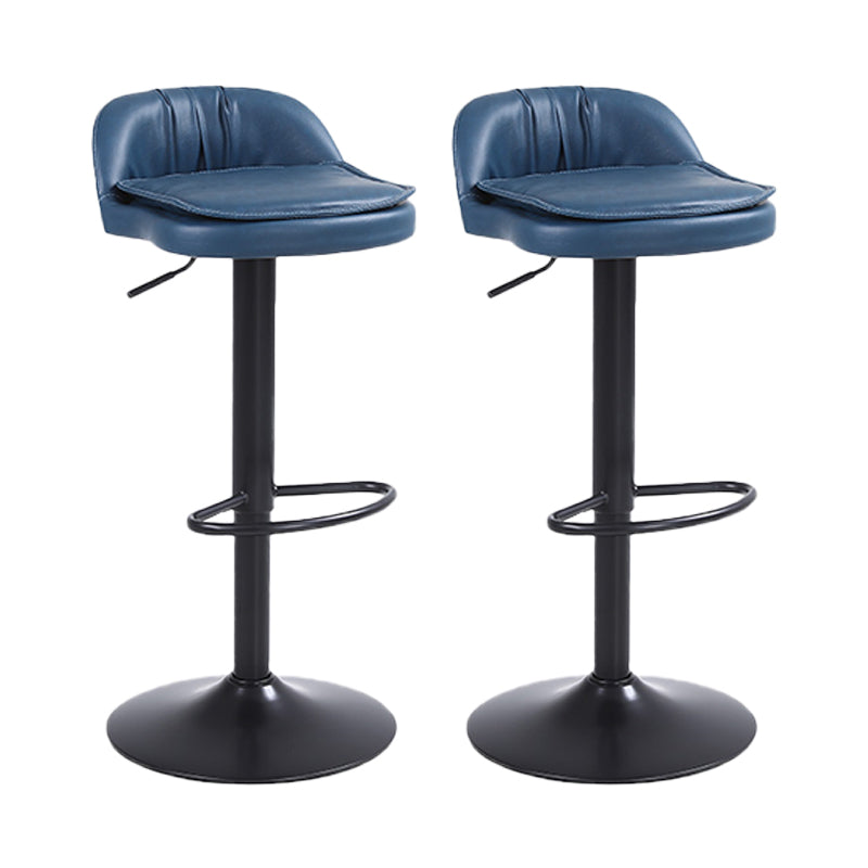 Upholstered Bar Stools Swivel Adjustable Height Patio Bar Stool with Black Base Blue 2 Piece Set Bar Stool(30"H) Clearhalo 'Bar Furniture' 'Bar Stools' 'bar_stools' 'furn' 'furn_bar_stools' 'Furniture' 'Kitchen & Dining Furniture' 7041211