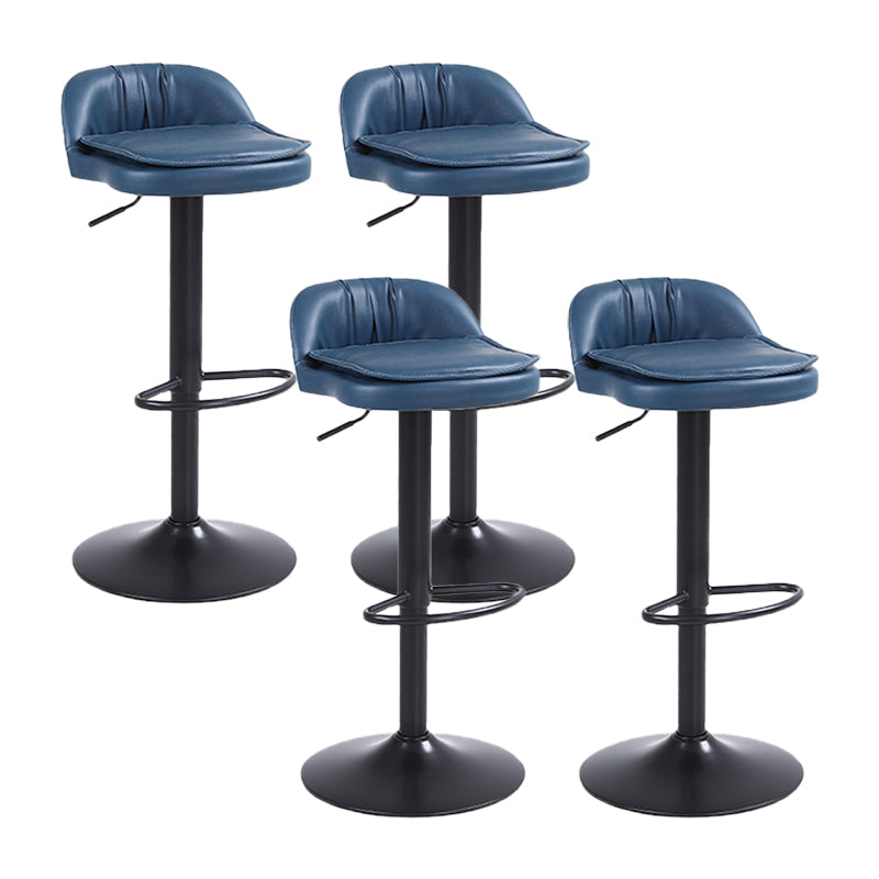 Upholstered Bar Stools Swivel Adjustable Height Patio Bar Stool with Black Base Blue 4 Piece Set Bar Stool(30"H) Clearhalo 'Bar Furniture' 'Bar Stools' 'bar_stools' 'furn' 'furn_bar_stools' 'Furniture' 'Kitchen & Dining Furniture' 7041212